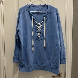 Aerie lace up oversized sweatshirt